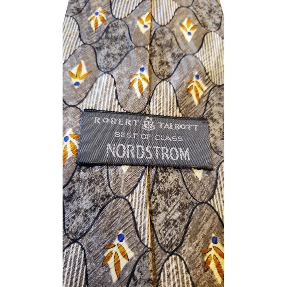 Robert Talbott Best of Class Luxury Tie Nordstrom Tan Geometric Necktie Silk USA